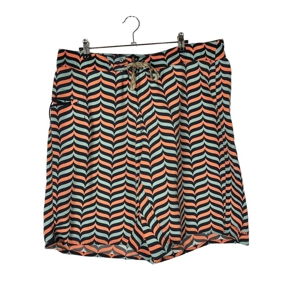 Patagonia Blue & Orange Wavefarer Board Swim Shorts 36 - Picture 1 of 5